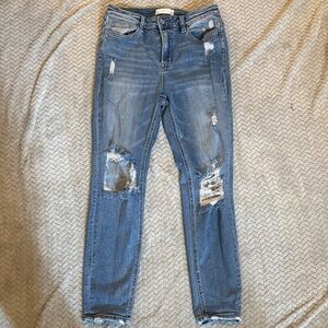 VERVET BY FLY MONKEY Distressed Blue Skinny Jeans